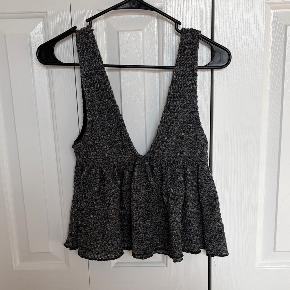 Urban Outfitters Dark Gray Knit Crop Top